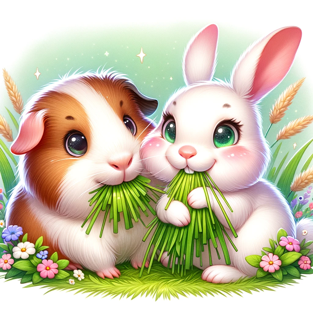 animated bunny and guinea pig eating hay whats for supper blog 
